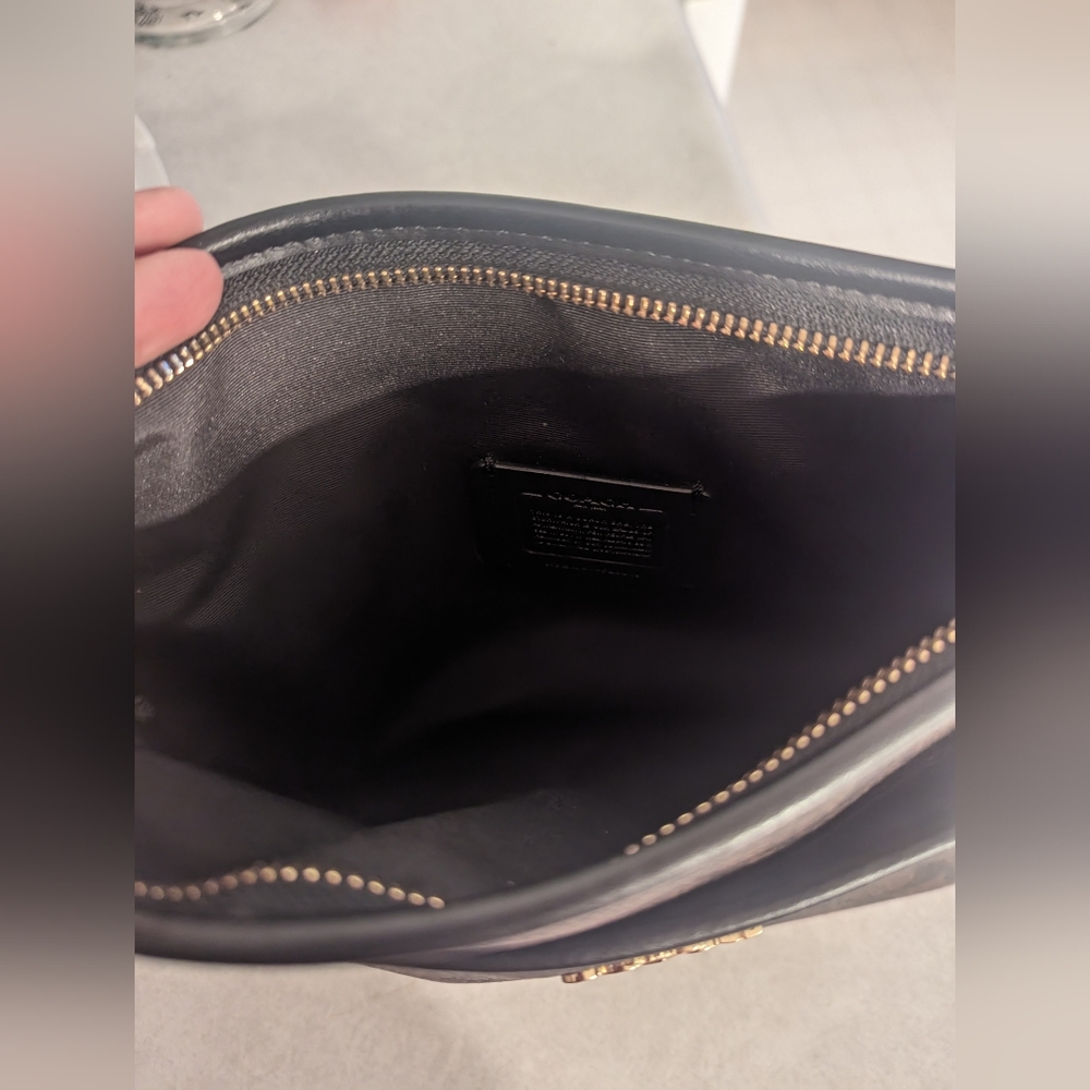 Coach Brown Signature Crossbody Bag with Black Trim - Picture 11 of 12